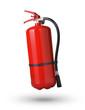 fire extinguisher in the air on white background