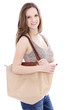 Attractive young woman going shopping