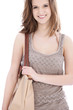 Young girl out shopping