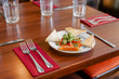 Healthy appetizer with  toast and gnocchi