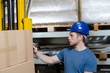 Worker checking stocks