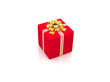 Red gift isolated on white background