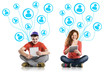 Young couple with tablets