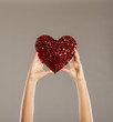 Photo: Woman with red heart Woman with red heart