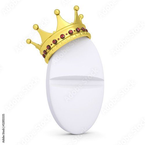 Illustration: Crown on the white tablet Crown on the white tablet