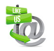 like us online at sign illustration design