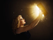 Woman with magic book