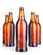 Beer bottles isolated on white