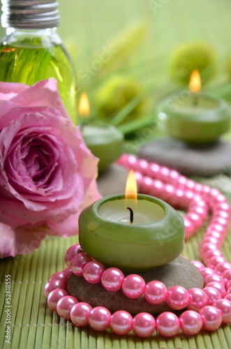 Photo: Wellness Öl Rose Kerzen Perlen Wellness Öl Rose Kerzen Perlen