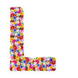 L,  letter of the alphabet in different flowers