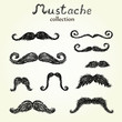 Hand drawn mustaches set