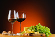 cheese, wine and grapes