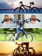 Photo: Collage on bicycle ride in any season Collage on bicycle ride in any season
