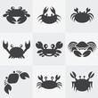 Set of vector crab icons