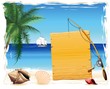 Wooden Panel On Tropical Beach-Spiaggia con Pannello Legno