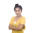 Smiling business woman. Isolated