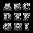 Silver diamond letters set (uppercase version) - eps10