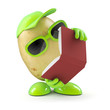 3d Potato reads an interesting book