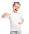 little girl in white t-shirt