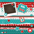 Vector: Scrap template for 4th of July with photo frame Scrap template for 4th of July with photo frame