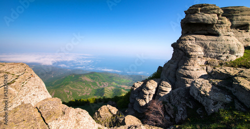 Photo: beautiful panorama of the mountains beautiful panorama of the mountains