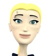 3d render of cartoon character with piercing