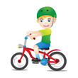 Bicycle Boys Using Helmet
