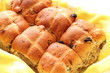 Hot cross buns in basket