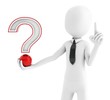 3d man with red question mark