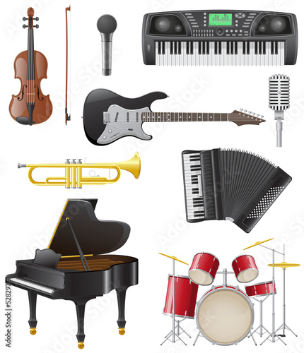 Vector: set icons of musical instruments vector illustration set icons of musical instruments vector illustration