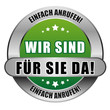 5 Star Button gruen WIR SIND FÜR SIE DA!