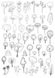 Set of tree doodles