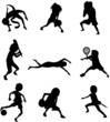 silhouette of nine sports