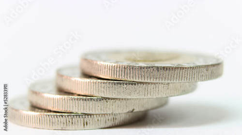 Photo: Coins on white Coins on white