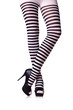 Woman legs in black and white stockings