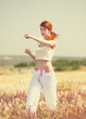 woman doing morning sports exercises