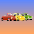 Tuning retro car set, vector
