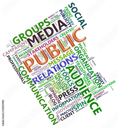 Illustration: Wordcloud of public relation Wordcloud of public relation