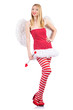 Woman with bow in valentine concept