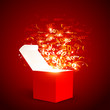 Vector: Magic box with flying percent Magic box with flying percent
