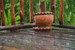 Rain drop on a wood house