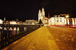 Münsterbrücke und Grossmünster in der Nacht - Zürich