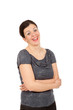 Foto: nice woman with gray blouse, portrait in studio nice woman with gray blouse, portrait in studio