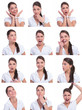 faces collage of a casual teen girl