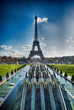 Beautiful view of Eiffel Tower with vegetation