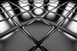 Steel cubes flooring diagonal perspective view