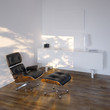 Illustration: White Lounge Room In Minimalistic Style White Lounge Room In Minimalistic Style
