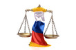 Scales of Justice and Russian Federation flag