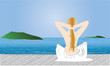 donna in spiaggia