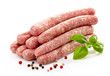 fresh raw meat sausages